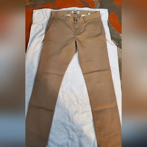 Naked and famous beige stretch slim chinos